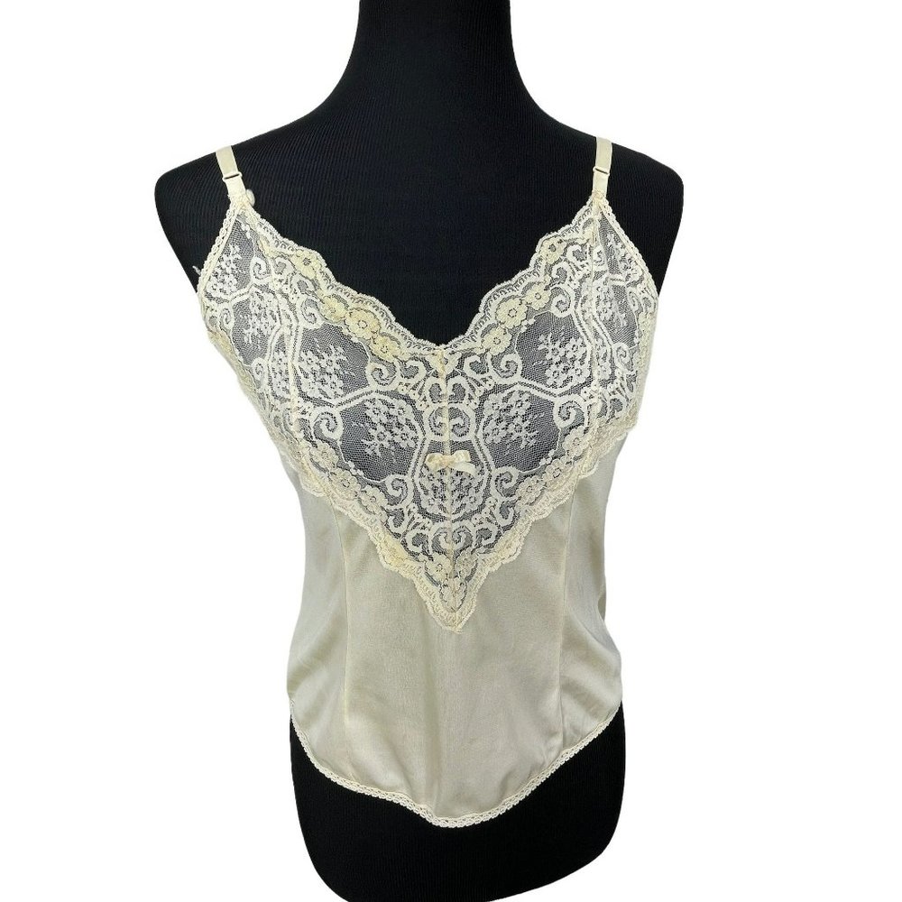 Vintage Gotham New York Lace Camisole Nylon Lace Lingerie‎ Slip Cami Medium